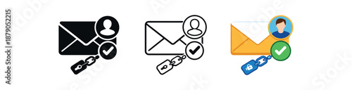 digital identity email envelope with avatar stamp verified login token