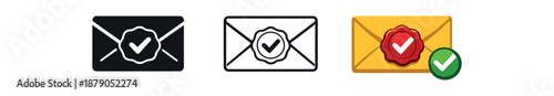verification envelope with seal and check confirmed mail delivery