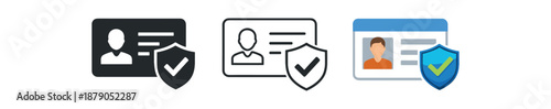 verification ID card with shield and tick sign identity verified