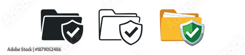 verification folder with shield and check approved files archive