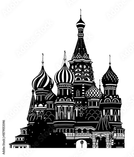 Saint Basil's Cathedral Vector - Minimalist Silhouette