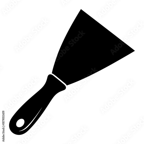 Putty Knife Silhouette - Minimalist Vector Illustration