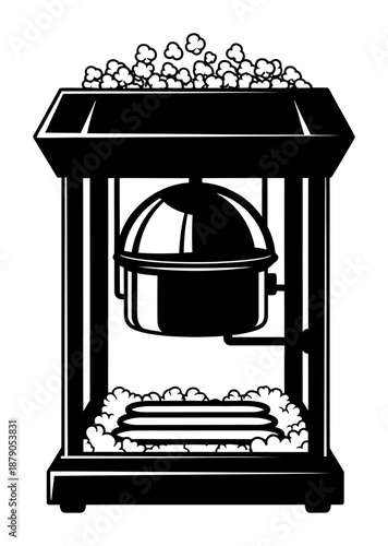 Popcorn Maker Silhouette - Minimalist Vector