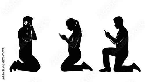 Vector illustration of diverse people silhouettes and women dancers capturing the passion of human movement through art, music, and sport evolution