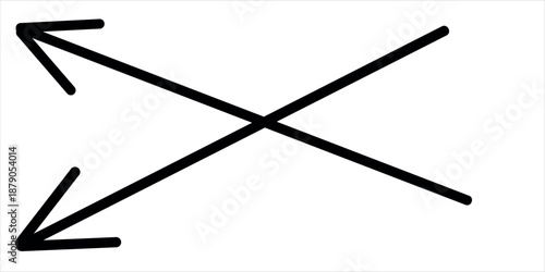 A simple diagram of two intersecting arrows pointing in opposite directions