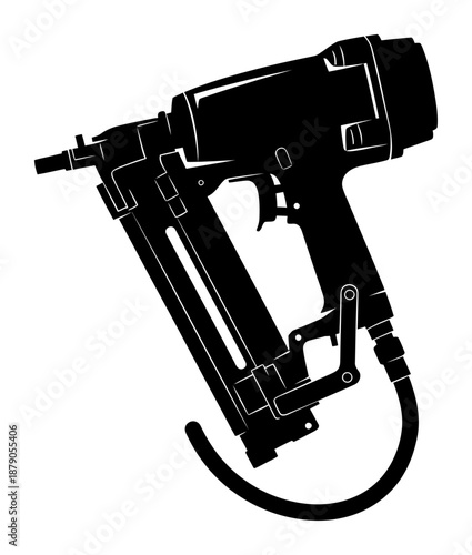 Nail Gun Silhouette - Vector Illustration
