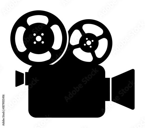 Vintage Movie Camera Reel - Minimalist Vector