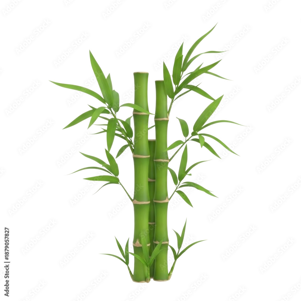 Obraz premium 3d bamboo plant transparent background, cutout png