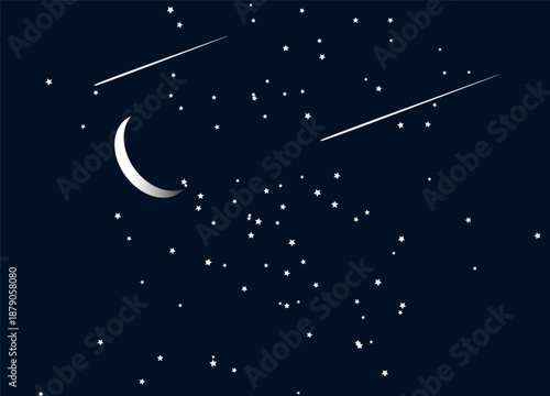 Celestial Dreamscape with Crescent Moon