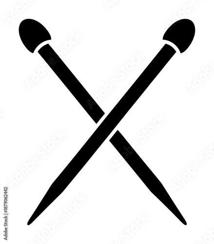 Knitting Needles Silhouette - Minimalist Vector