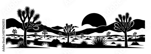 Joshua Tree Silhouette - Minimal Desert Vector