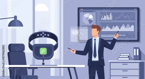 Presentation of innovative wearable technology analytics in corporate office environment