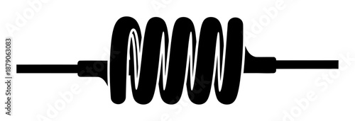 Inductor Coil Silhouette - Minimalist Vector Illustration