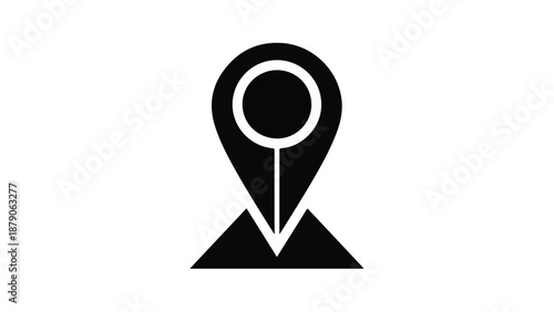Location pin icon map marker symbol navigation gps black white