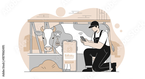 Technological integration in cattle farming, optimizing livestock health monitoring and