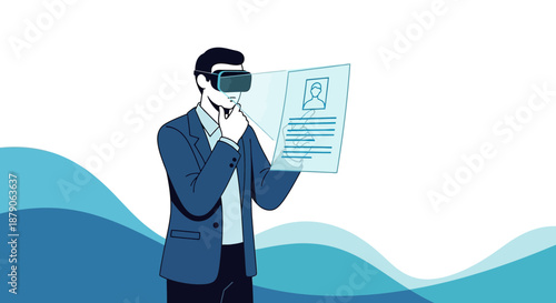 Virtual Reality HR: A Businessman Navigating the Future of Recruitment with VR Technology