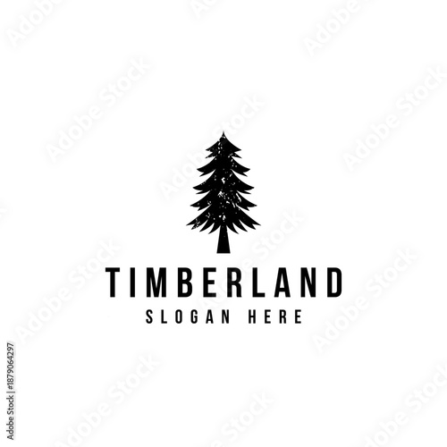 Timberland Logo Wilderness Evergreen Pine Tree Coniferous Forest Woodland