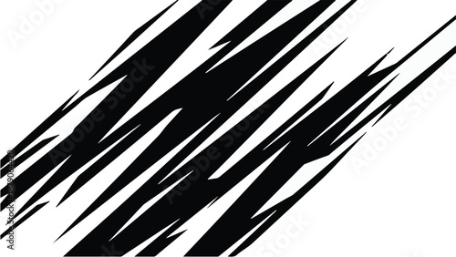 Abstract black brush strokes on white background, modern artistic design element, creative graphic texture
