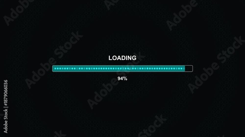 Wallpaper Mural Hexagon grid animation shows loading progress of a digital interface with bright colors on a dark background Torontodigital.ca