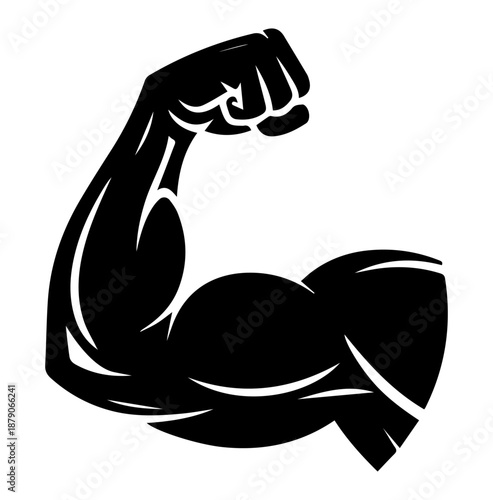 Strong arm flexing biceps vector illustration design