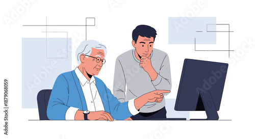 Intergenerational collaboration, Senior guidance with tech support, Technology education for older