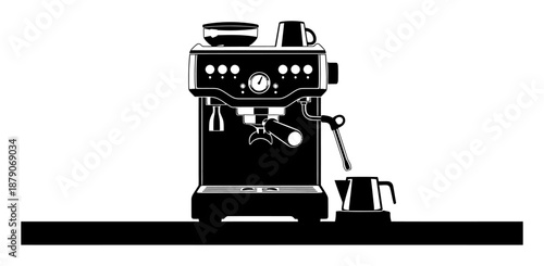 Espresso Machine Vector - Minimalist Silhouette
