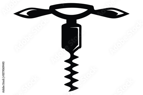 corkscrew line art silhouette vector illustration