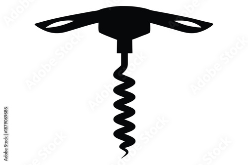 corkscrew line art silhouette vector illustration