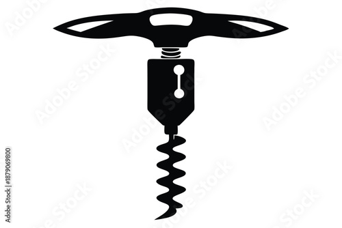 corkscrew line art silhouette vector illustration