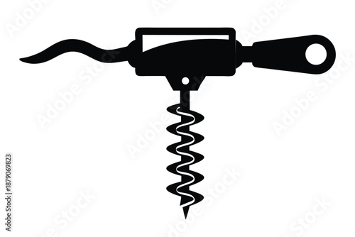 corkscrew line art silhouette vector illustration