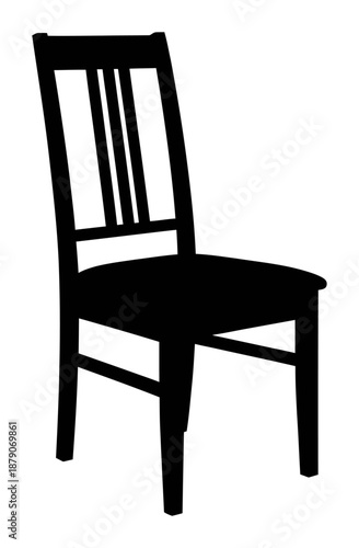 Black Silhouette Dining Chair - Minimalist Vector