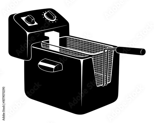 Deep Fryer Silhouette - Minimalist Vector Illustration