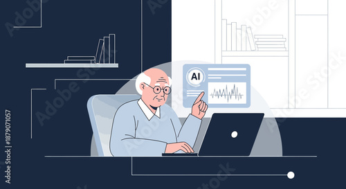 Empowering Senior Citizens: An Elderly Man Embraces Artificial Intelligence Technology for Work