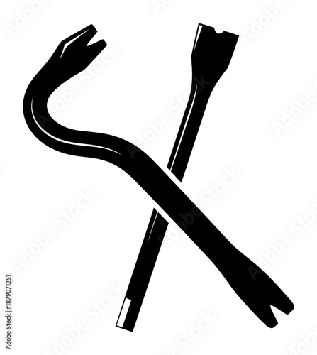Crowbar Silhouette - Minimalist Vector Illustration