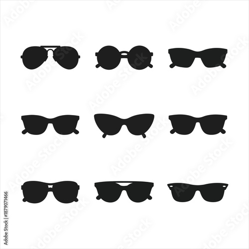 Sunglass or sunglasses icon silhouette vector black on a white background