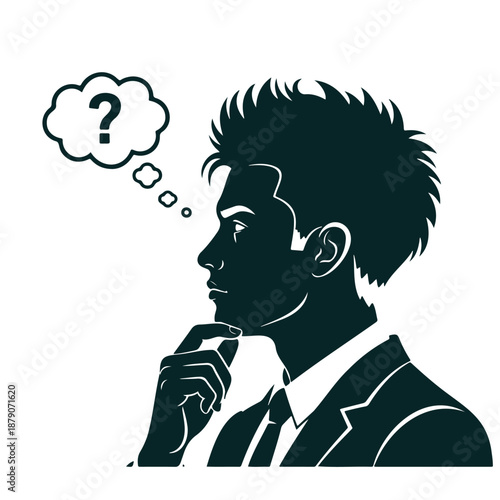 man thinking with question mark in thought bubble