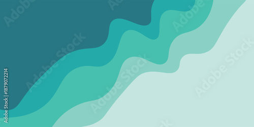 Sea waves layered vector background illustration and sea beach vector illustration.