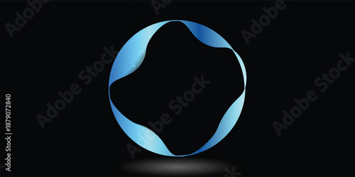 Neon Eclipse Glowing Blue Rings.