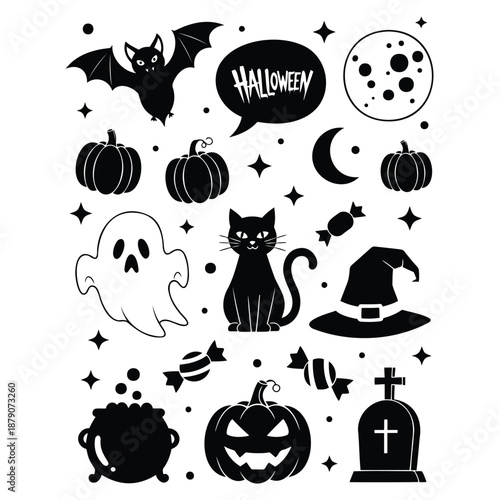 Halloween icons and symbols