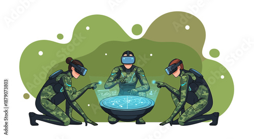 Advanced virtual reality coordination, utilizing cutting edge technology for strategic planning