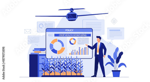 Agricultural innovation illustrating crop health monitoring with drone technology analysis