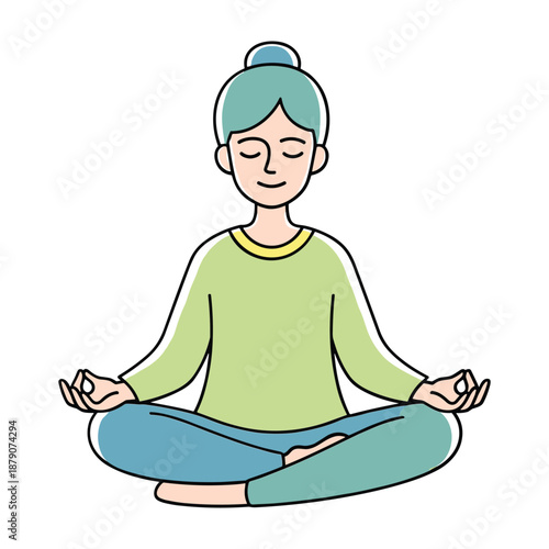 Wallpaper Mural Woman meditating in lotus position with eyes closed meditation yoga Torontodigital.ca