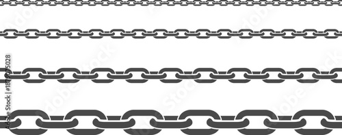 Vector Chain Links Pattern, Industrial Weight Variations for Web UI Icons, Graphic Dividers and Technical Manuals