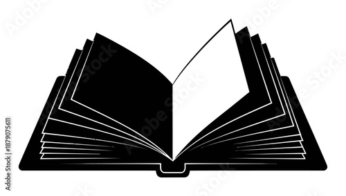 Open Checkbook Silhouette - Minimalist Vector