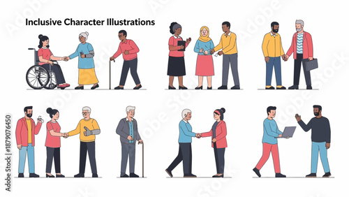 Diverse people illustrations for inclusive business concepts
