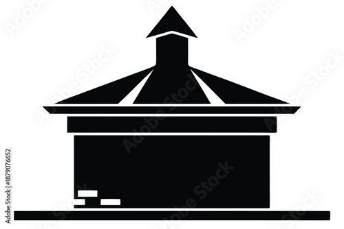chimney cap line art silhouette vector illustration