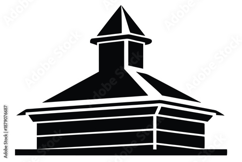 chimney cap line art silhouette vector illustration