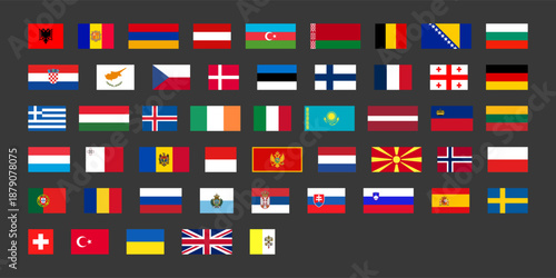 Flags of Europe. Official national flags