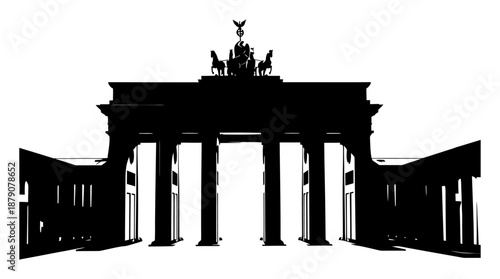 Brandenburg Gate Berlin - Minimalist Vector Silhouette