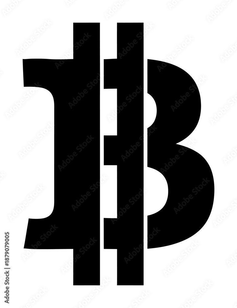 Obraz premium Bitcoin Symbol - Minimalist Vector Illustration